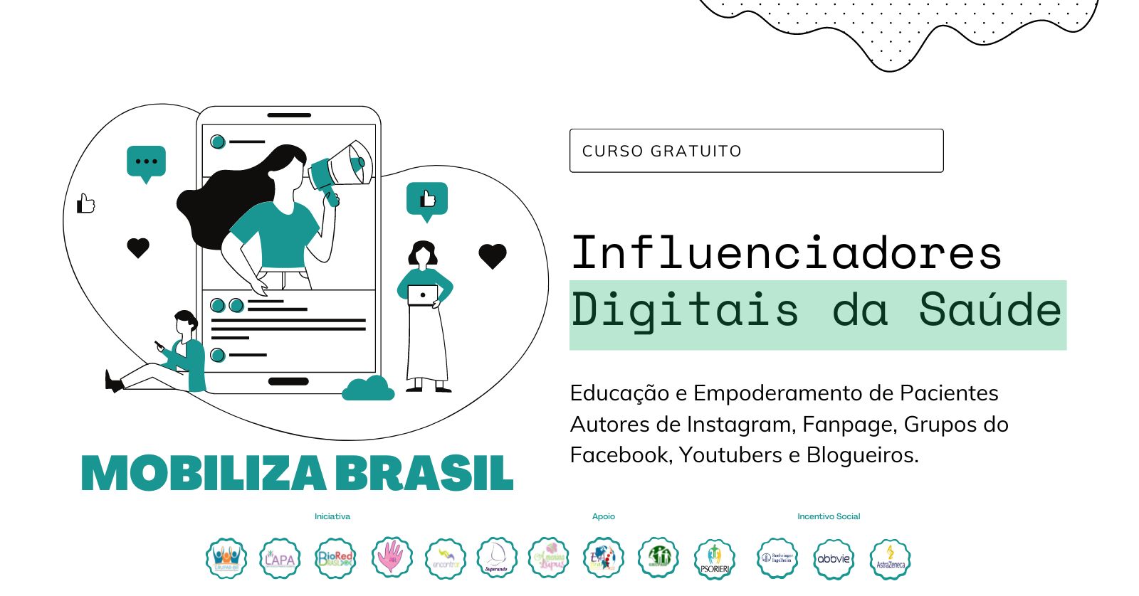 Blogueiros da Saúde, divulga inscrições do curso gratuito  para Influencer da Saúde